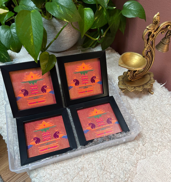 Paithani coaster set(4)